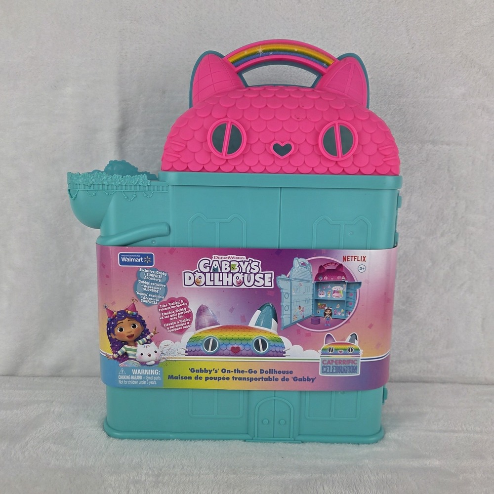 Gabby's Dollhouse On-The-Go Dollhouse Cat-Terrific Celebration New Sealed